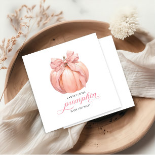 Serviette En Papier Petit Baby shower Citrouille Pink Bow