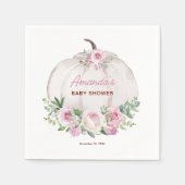 Serviette En Papier Petit Baby shower Citrouille rose (Devant)