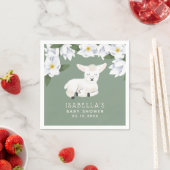 Serviette En Papier Petit Baby shower d'agneau doux (En situation)