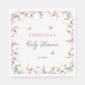 Serviette En Papier Petit Baby shower d'aquarelle papillon (Devant)