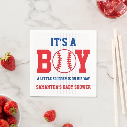 Serviette En Papier Petit Baby shower De Baseball Slugger (En situation)