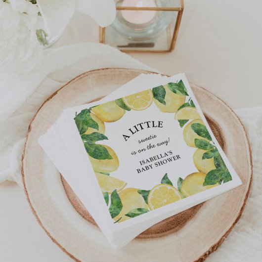 Serviette En Papier Petit Baby shower de citron doux