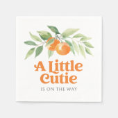 Serviette En Papier Petit Baby shower de Citrus orange Cutie (Devant)