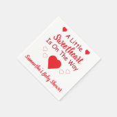 Serviette En Papier Petit Baby shower de coeur (Coin)