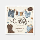 Serviette En Papier Petit baby shower de cowboy (Devant)