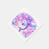 Serviette En Papier Petit Baby shower de dauphin magique (Coin)