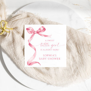 Serviette En Papier Petit Baby shower de fille à la poitrine rose