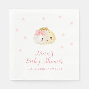 Serviette En Papier Petit Baby shower de fille Douce Rose