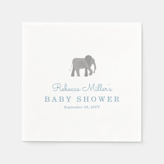 Serviette En Papier Petit Baby shower éléphant (Devant)