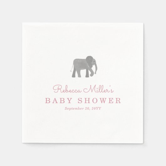 Serviette En Papier Petit Baby shower éléphant (Devant)