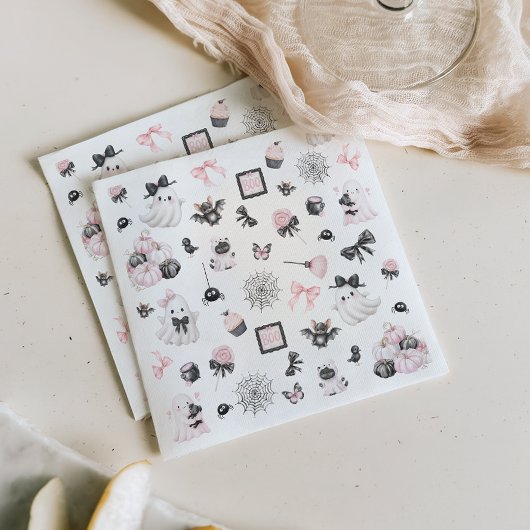 Serviette En Papier Petit Baby shower fille d'Halloween Boo