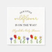 Serviette En Papier Petit Baby shower Fleur sauvage (Devant)