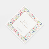 Serviette En Papier Petit Baby shower Fleur sauvage simple (Coin)