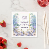 Serviette En Papier Petit Baby shower Hydrangea bleu doux (En situation)