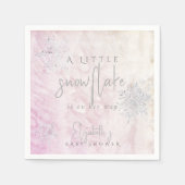 Serviette En Papier Petit Baby shower rose Snowflake congelé (Devant)