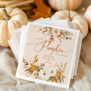 Serviette En Papier Petit baby shower rustique citrouille d'automne