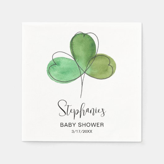 Serviette En Papier Petit Baby shower Shamrock (Devant)