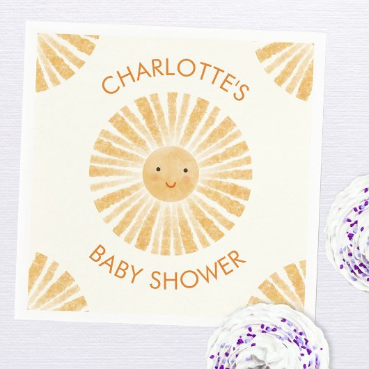 Serviette En Papier Petit Baby shower Sunshine Personnalisé
