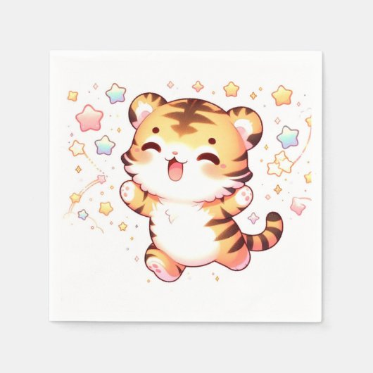 Serviette En Papier Petit Baby shower tigre (Devant)