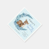 Serviette En Papier Petit Bambi et demi-lune Baby shower bleu (Coin)