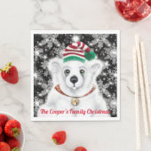 Serviette En Papier Petit bébé ours polaire de Noël, petit ours de Pèr (En situation)