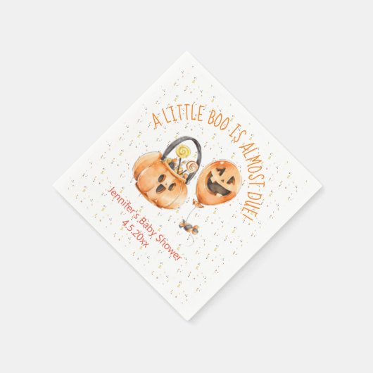 Serviette En Papier petit bol, aquarelle halloween baby shower chic (Coin)