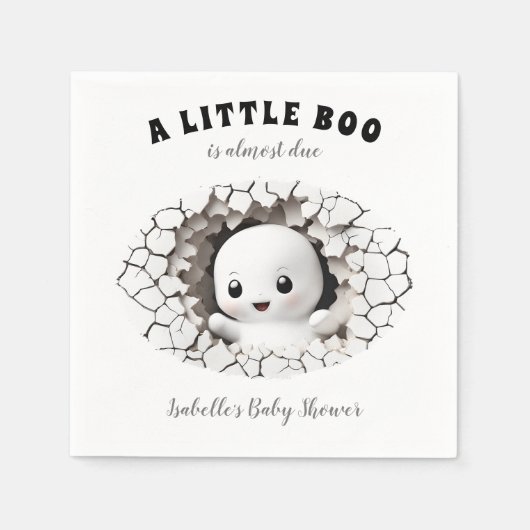 Serviette En Papier Petit Boo Est Presque Dû Baby shower Napkins (Devant)