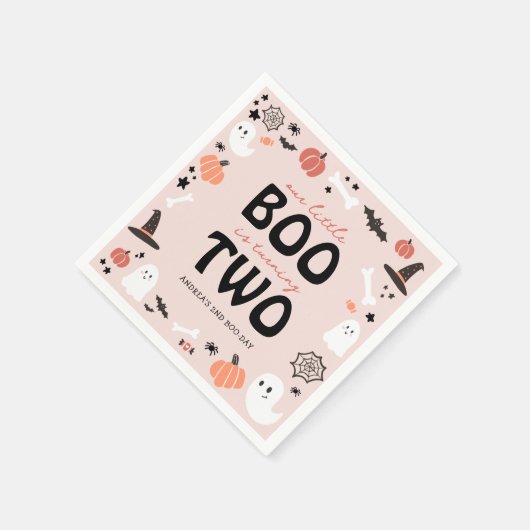 Serviette En Papier Petit Boo mignon moderne à deux ans (Coin)