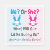 Serviette En Papier Petit Bunny Gender Reveal (Devant)