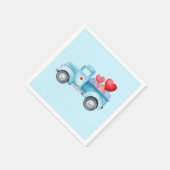 Serviette En Papier Petit Camion bleu Saint Valentin (Coin)