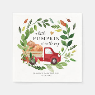 Serviette En Papier Petit Camion Citrouille tombe dans le Baby shower 