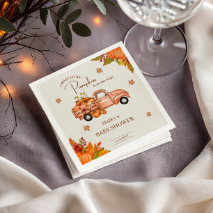 Serviette En Papier Petit camion de citrouille Baby Shower d'automne