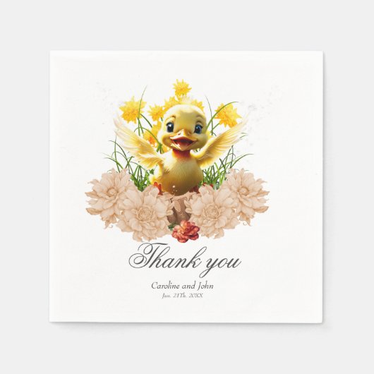 Serviette En Papier Petit canard doux (Devant)