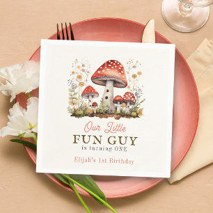 Serviette En Papier Petit Champignon Amusant Fleur Garçon Anniversaire