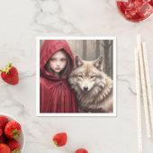 Serviette En Papier Petit Chaperon Rouge (En situation)