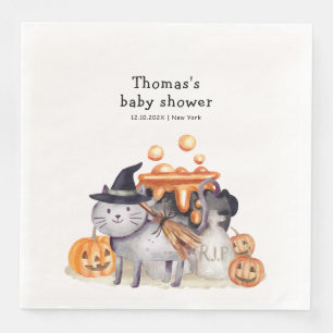 Serviette En Papier Petit Chat En Sorcière Casquette Brassage Baby sho