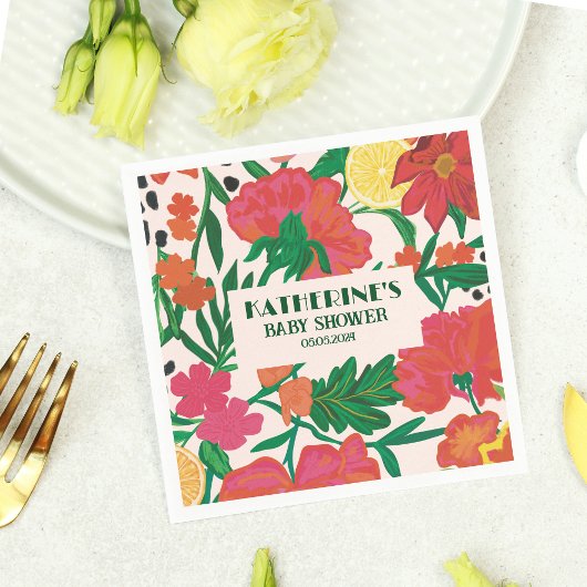 Serviette En Papier Petit chéri en route Fête de bébé au citron