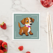 Serviette En Papier Petit chien brun, debout. (En situation)