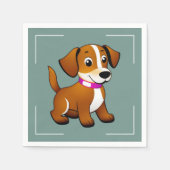 Serviette En Papier Petit chien brun, debout. (Devant)