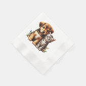 Serviette En Papier Petit chiot/chaton (Coin)