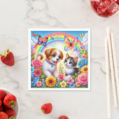 Serviette En Papier Petit chiot/chiot/chaton (En situation)