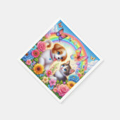 Serviette En Papier Petit chiot/chiot/chaton (Coin)