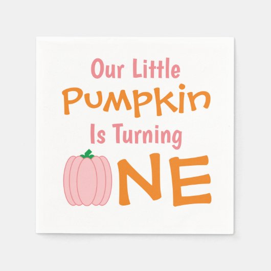 Serviette En Papier Petit Citrouille 1er anniversaire (Devant)