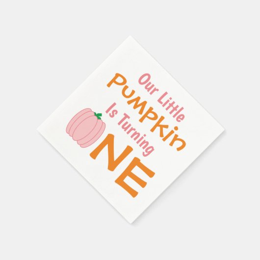 Serviette En Papier Petit Citrouille 1er anniversaire (Coin)