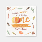 Serviette En Papier Petit Citrouille Automne 1er Anniversaire (Devant)