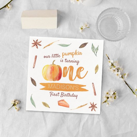 Serviette En Papier Petit Citrouille Automne 1er Anniversaire