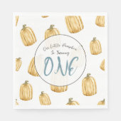 Serviette En Papier Petit Citrouille Automne Aquarelle Garçon Annivers (Devant)