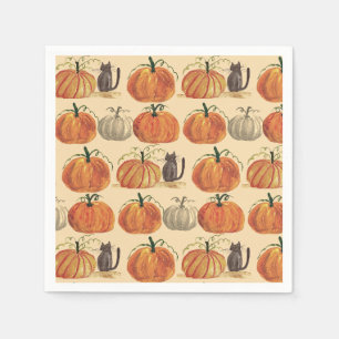 Serviette En Papier Petit Citrouille Automne Automne Chat Baby shower