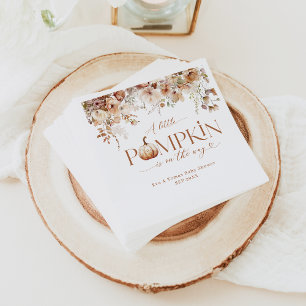 Serviette En Papier Petit Citrouille Automne Floral Russe Baby shower