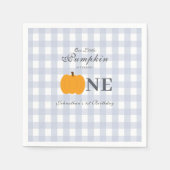Serviette En Papier Petit Citrouille Automne Pastel Bleu Premier Anniv (Devant)